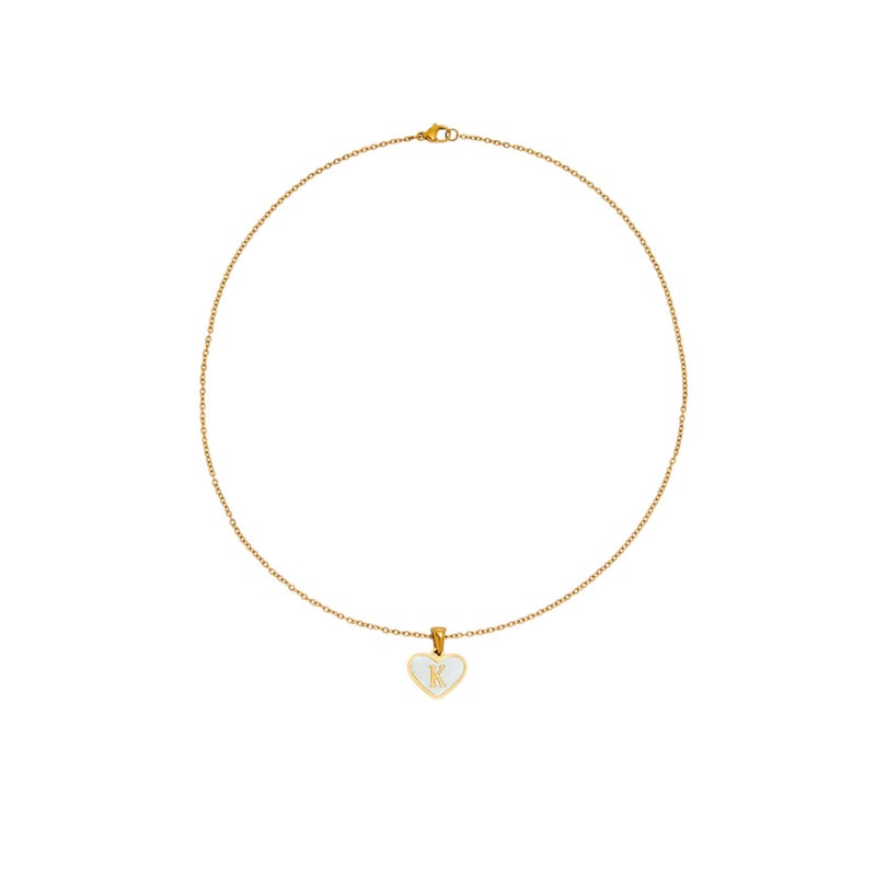 LIFESTYLE Initial K Heart Pendant Necklace for Women - Image 1